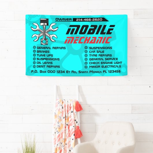 Banderoles Editable Mobile Mechanic Auto Repair Custom (En situation)