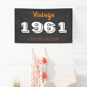 Banderoles Édition limitée millésime 1961 Cadeau de 65e anniv