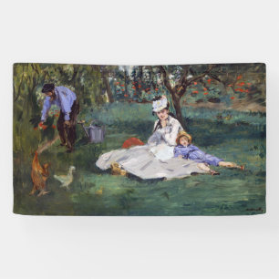 Banderoles Edouard Manet - La famille Monet dans son jardin