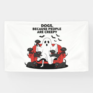 Banderoles Éffrayant Halloween Chien Fantôme Éffrayant
