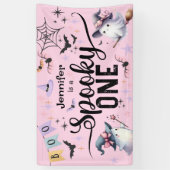 Banderoles Éffrayant One Girl Cute Ghost Halloween 1er annive (Vertical)