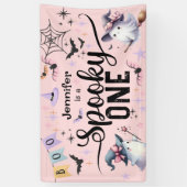 Banderoles Éffrayant One Girl Cute Ghost Halloween 1er annive (Vertical)