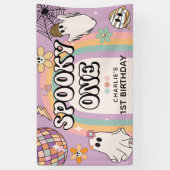 Banderoles Éffrayant One Retro 1er anniversaire fête d'Hallow (Vertical)