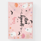 Banderoles Éffrayant Un Halloween mignon Fantôme 1er Annivers (Verticale)