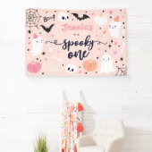 Banderoles Éffrayant un mignon Halloween Fantôme 1er annivers (Insitu)