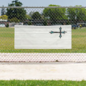 Banderoles église blanche en plâtre de la croix bleue (En situation)