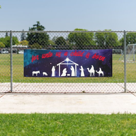 Banderoles Église chrétienne Bébé Jésus Nativité de Noël (En situation)
