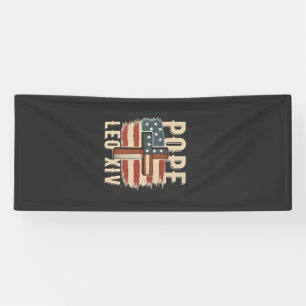 Banderoles Église chrétienne du pape Léon XIV Drapeau américa