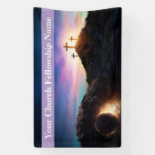 Banderoles Eglise de Pâques à trois croix (Verticale)