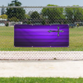 Banderoles église en planche violette de la croix bleue (En situation)