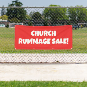 Banderoles Eglise Rummage Vente ! Bonnet lumineux