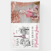 Banderoles Eifel Tower Paris Photo Joyeux anniversaire (Vertical)