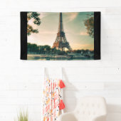 Banderoles Eiffel tour lancer oreiller (En situation)