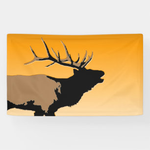 Banderoles Élans de Bugling au coucher du soleil - art