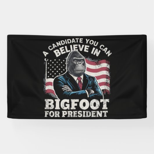Banderoles Election 2024 Funny Vote Sasquatch USA (Horizontal)