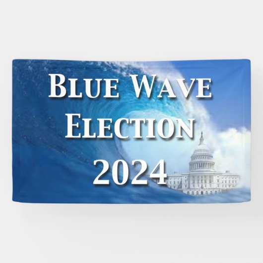 Banderoles Élection Blue Wave 2024 (Horizontal)