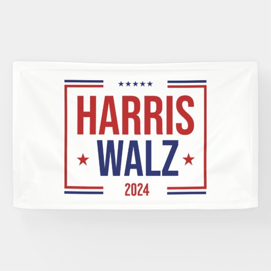 Banderoles Élection de la campagne Harris Walz (Horizontal)