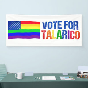 Banderoles Élection du drapeau américain arc-en-ciel Talarico