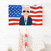 Banderoles Élection du drapeau américain Joe Biden 2024 (En situation)