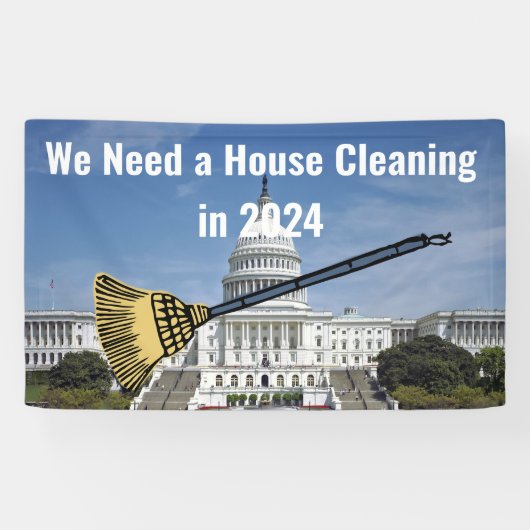 Banderoles Élection pour le nettoyage de la maison 2024 (Horizontal)