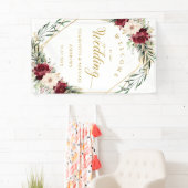 Banderoles Élégance Rustique  Fleurs, Géométrique-Or, Mariage (En situation)