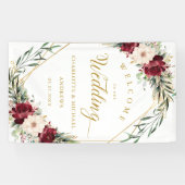 Banderoles Élégance Rustique  Fleurs, Géométrique-Or, Mariage (Horizontal)