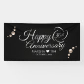 Banderoles Élégant 30e anniversaire de Mariage perle (4'x8') (Horizontal)