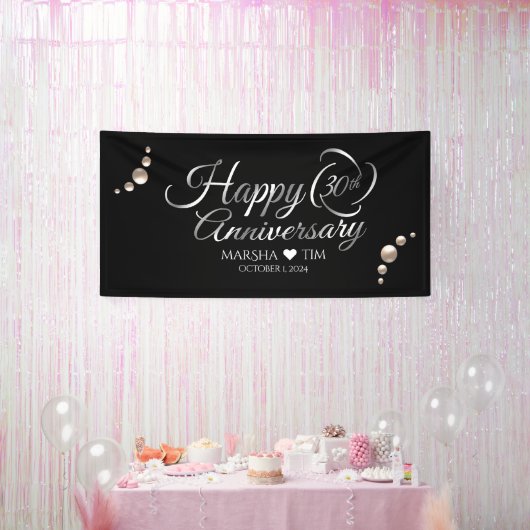 Banderoles Élégant 30e anniversaire de Mariage perle (4'x8') (Fête)