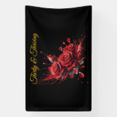 Banderoles Elégant 30e anniversaire - Roses en fleurs (Verticale)