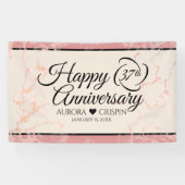 Banderoles Élégant 37e anniversaire du Mariage Alabaster (Horizontal)