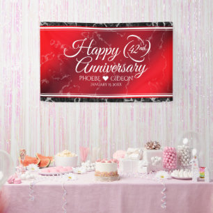 Banderoles Élégant 42e anniversaire du Mariage Jasper
