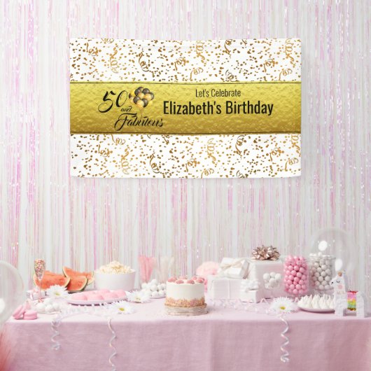 Banderoles Elégant 50 et Fabulous Gold Foil Confetti (Fête)
