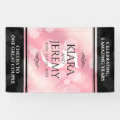 Banderoles Élégant 5ème anniversaire Mariage de quartz Rose (Horizontal)