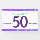Banderoles Élégant Abstrait violet Turquoise 50e anniversaire (Horizontal)