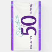 Banderoles Élégant Abstrait violet Turquoise 50e anniversaire (Vertical)