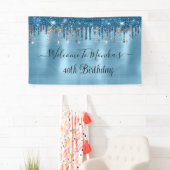 Banderoles Elégant bébé Blue Sparkle Parties scintillant gout (En situation)