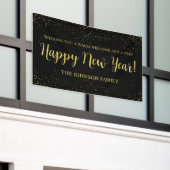 Banderoles Elegant Black and Gold New Year’s Greeting (Bâtiment extérieur)