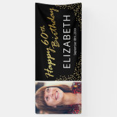 Banderoles Elégant Black Gold 60e Anniversaire photo (Vertical)