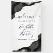Banderoles Elegant Black Gold Agate Wedding Welcome (Vertical)