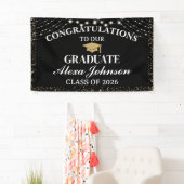 Banderoles Elegant Black & Gold Class Of 2026 Graduation (En situation)