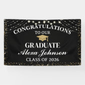 Banderoles Elegant Black & Gold Class Of 2026 Graduation (Horizontal)