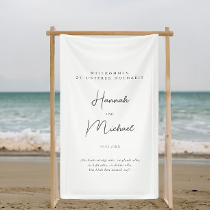Banderoles Élégant, blanc, "Bienvenue à notre mariage"