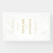 Banderoles Élégant, blanc, Mariage minimal (Horizontal)