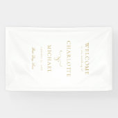 Banderoles Élégant, blanc, police de script "Welcome" mariage (Horizontal)