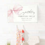 Banderoles Elegant Blush Bow Text Congratulations Banner (En situation)