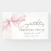 Banderoles Elegant Blush Bow Text Congratulations Banner (Horizontal)
