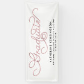 Banderoles Élégant Blush Pink Typographie Graduation (Vertical)