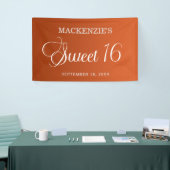 Banderoles Élégant Burnt Orange Sweet 16 Anniversaire (Salon professionnel)