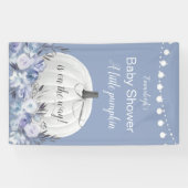 Banderoles Elégant Citrouille blanc Dusty Baby shower bleu (Horizontal)