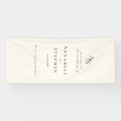 Banderoles Elégant, Classique, Monogramme, Beige, Mariage (Horizontal)